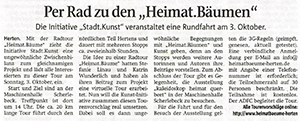 Artikel Hertener Allgemeine, Radtour Heimatbäume